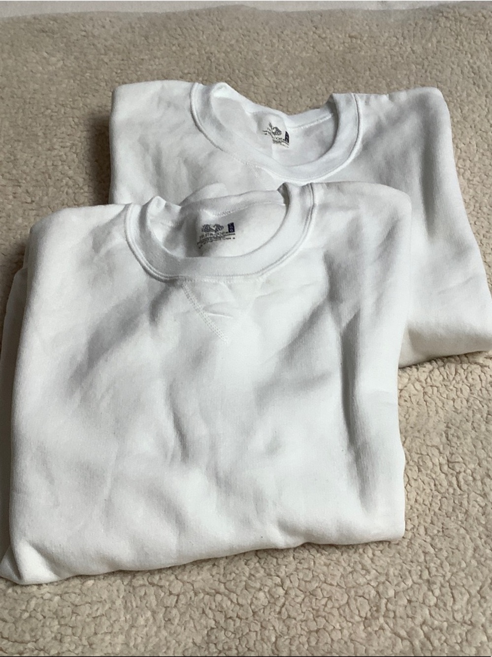 Classic White Crewneck Sweatshirts - Double Pack